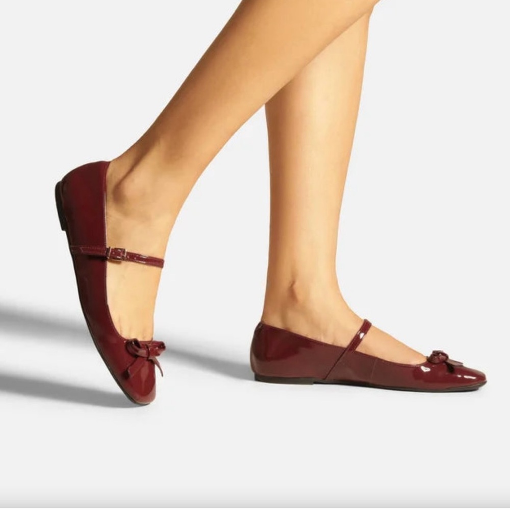 Brand new with tag Chic burgundy Mary Jane Ballet Flats